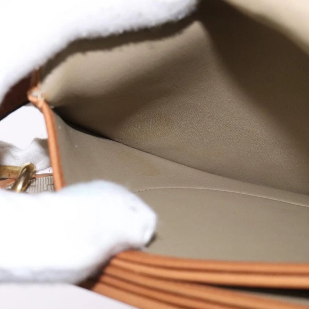 Christian Dior Honeycomb Canvas Shoulder Bag PVC Beige Gold Auth BA5629 - Picture 12 of 16